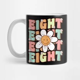 Cute Groovy 8Th Birthday Party Daisy Flower Eight Year Old Mug